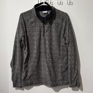 Columbia XL Black and Beige Herringbone Sweatshirt